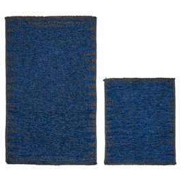 Mijölnir Juego de alfombrillas de baño de algodón azul (2 piezas)
